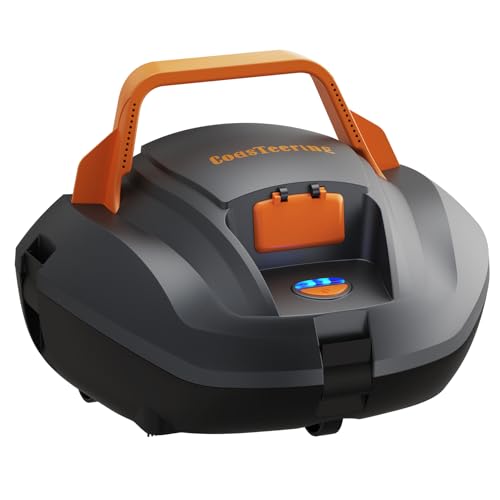 CoasTeering Cordless Robotic Pool Cleaner, Pool Vacuum for above Ground Pool, Lasts up to 100Mins, Pool Robot Vacuum with Self-Parking Function, Ideal for Swimming Pools up to 850 Sq.Ft