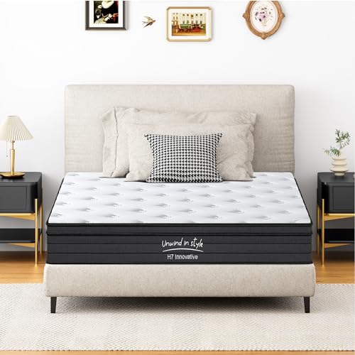 SogesSleep Full Size Mattress 10 Inch Hybrid Mattress with Gel Memory Foam, Individual Pocket Spring Bed Mattress, Medium Firm Mattress for Pressure Relief, CertiPUR-US & Fiberglass Free
