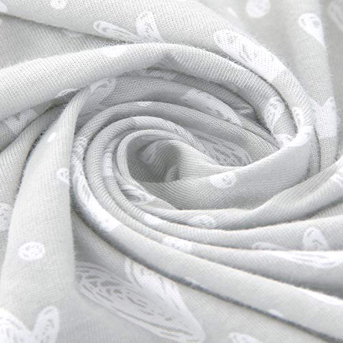 Bassinet Sheets Compatible with SNOO Smart Sleeper, Dream On Me Lacy Portable and Safety 1st Sleeper Bassinet, 100% Jersey Knit Cotton Sheets, Grey Print for Baby
