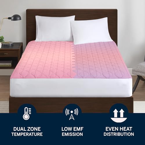 Serta Heated Mattress Pad Full Size - Electric Mattress Pad, 10 Heat Setting Controller, Auto Shut Off Timer, Deep Elastic Pocket, Up to 17" Mattress, ETL Certified, Machine Wash, Full, White