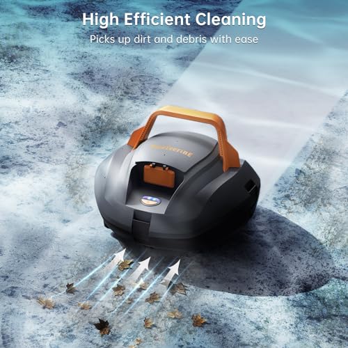 CoasTeering Cordless Robotic Pool Cleaner, Pool Vacuum for above Ground Pool, Lasts up to 100Mins, Pool Robot Vacuum with Self-Parking Function, Ideal for Swimming Pools up to 850 Sq.Ft