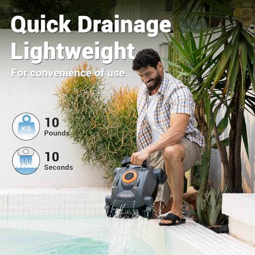 (Upgrade) Gosvor Pivot Cordless Robotic Pool Cleaner, Wall Climbing, Triple-Motor, Extended Battery Life, Self-Parking, Automatic Pool Vacuum for Inground &above Ground Pools Up to 65 FT in Length