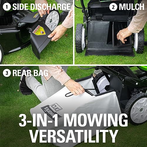 Greenworks 80V 21" Brushless Cordless (PUSH) Lawn Mower (75+ Compatible Tools), 5.0Ah Battery and Charger Included