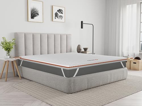Dormeo Queen Mattress Topper - OctaspringⓇ Technology Premium Mattress Topper, Relieving Pressure Points and Optimal Back Support - Cooling Mattress Topper with Anti-Slip Bottom, 3 inch