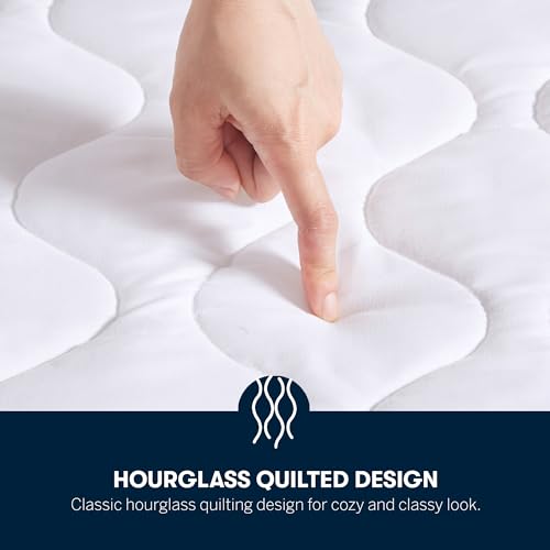 Serta Heated Mattress Pad Full Size - Electric Mattress Pad, 10 Heat Setting Controller, Auto Shut Off Timer, Deep Elastic Pocket, Up to 17" Mattress, ETL Certified, Machine Wash, Full, White