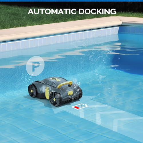 VINGLI Cordless Robotic Pool Cleaner, Automatic Swimming Pool Vacuum for above Ground Pools/Inground Pools Up to 900 Sq.Ft, Pool Sweeper/Auto-Docking, Charging for 2 Hour