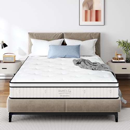SogesSleep Full Size Mattress, 12 Inch Hybrid Full Size Mattress in a Box, Individual Pocket Spring Bed Mattress, Medium Firm Mattress for Pressure Relief, Strong Edge Support, CertiPUR-US