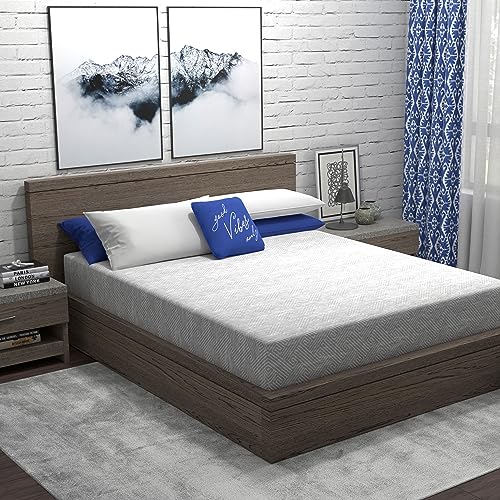 Vibe Heather Grey Gel Memory Foam Mattress, CertiPUR-US and Oeko-TEX Certifed Bed-in-a-Box in Ultra Small Package, 8-Inch, Full