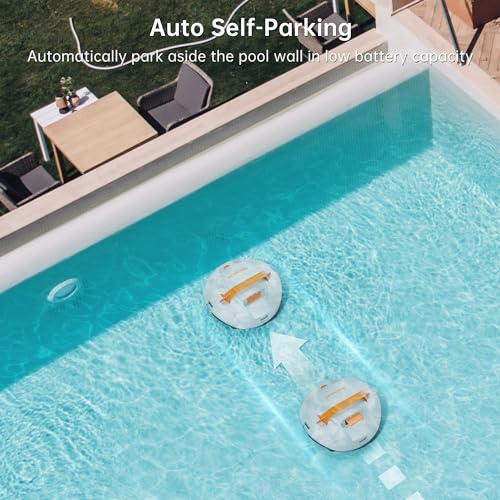 CoasTeering above Ground Pool Vacuum Robot, Cordless Robotic Pool Cleaner with 100 Mins Runtime, Powerful Suction, Fast Charging, Self-Parking, Ideal for Swimming Pools up to 33Ft