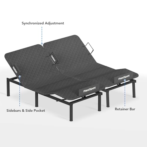 FLEXISPOT S3 Adjustable Bed Frame Base Split King, Wireless, 5 Minutes Quick Assembly, Zero Clearance, Zero Gravity, Whisper Quiet Durable Motor, Mattress Holder.