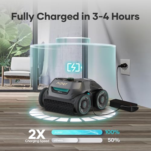 (2024 Upgrade) AIPER Seagull Pro Cordless Robotic Pool Cleaner, Pool Vacuum for Inground Pools, Smart Navigation Pool Vacuum Cleaner Lasts up to 150 Mins, Floor, Wall and Water Line Cleaning