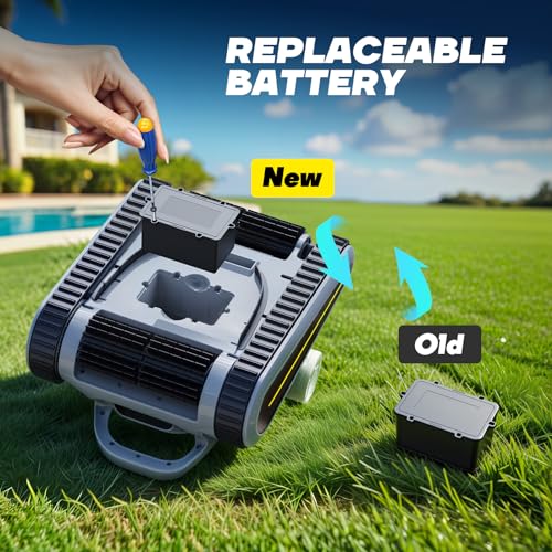 (2024 New) Seauto Crab Cordless Robotic Pool Vacuum, Wall-Climbing, Automatic Pool Cleaner, Suitable for Walls and Floors of 1614 Square Feet Pool