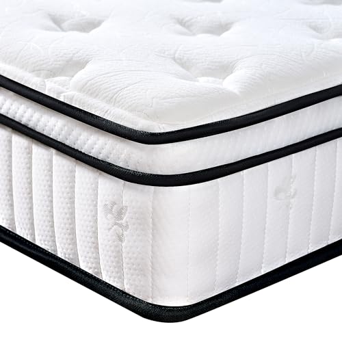 SogesSleep Full Size Mattress, 12 Inch Hybrid Full Size Mattress in a Box, Individual Pocket Spring Bed Mattress, Medium Firm Mattress for Pressure Relief, Strong Edge Support, CertiPUR-US