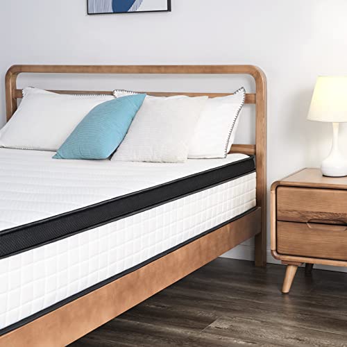 Inofia Full Size Mattress, 10 Inch Full Hybrid Mattress in Box, Pocket Spring Mattress with Cool Memory Foam, Medium Plush Mattress for Motion Isolation, Pressure Relief & Breathable, 75x54x10 Inch
