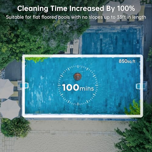 CoasTeering Cordless Robotic Pool Cleaner, Pool Vacuum for above Ground Pool, Lasts up to 100Mins, Pool Robot Vacuum with Self-Parking Function, Ideal for Swimming Pools up to 850 Sq.Ft