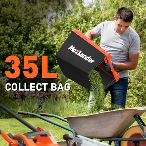 Maxlander Lawn Mower, 15Inch Electric Lawn Mower Cordless, 40V 2-in-1 Battery Powered Lawn Mower with Brushless Motor, 6-Position Height Adjustment, 2PCS 4.0Ah Batteries and Charger Included
