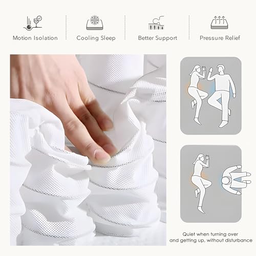 SogesSleep Full Size Mattress 10 Inch Hybrid Mattress with Gel Memory Foam, Individual Pocket Spring Bed Mattress, Medium Firm Mattress for Pressure Relief, CertiPUR-US & Fiberglass Free