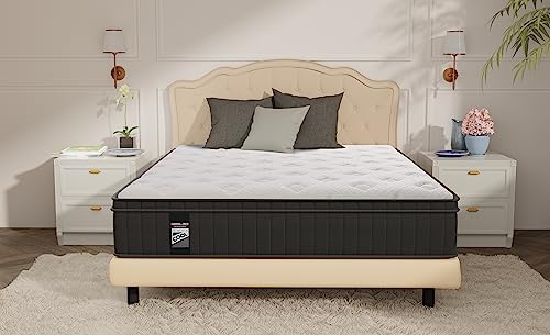 HIMMLINE Full Mattress, 12 Inch Hybrid Mattress, Gel Memory Foam and Pocket Spring Full Bed Mattress in a Box, Medium Feel, Cooler Sleep & Pressure Relief, 54”*75”, 120 Nights Risk-Free Trial