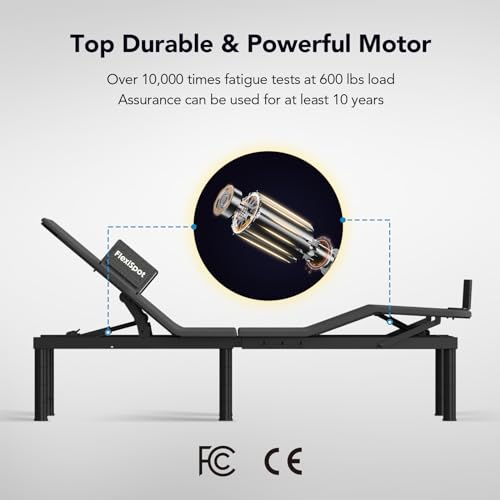FLEXISPOT S3 Adjustable Bed Frame Base Split King, Wireless, 5 Minutes Quick Assembly, Zero Clearance, Zero Gravity, Whisper Quiet Durable Motor, Mattress Holder.