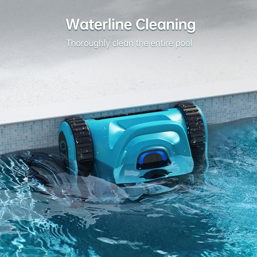 SMONET Cordless Pool Vacuum Robot: Automatic Robotic Pool Cleaner Lasts 150 Mins Wall Climbing 180W Powerful Suction LED Indicator Self-Parking for above Ground & Inground Pools Up to 2,000 sq. ft.