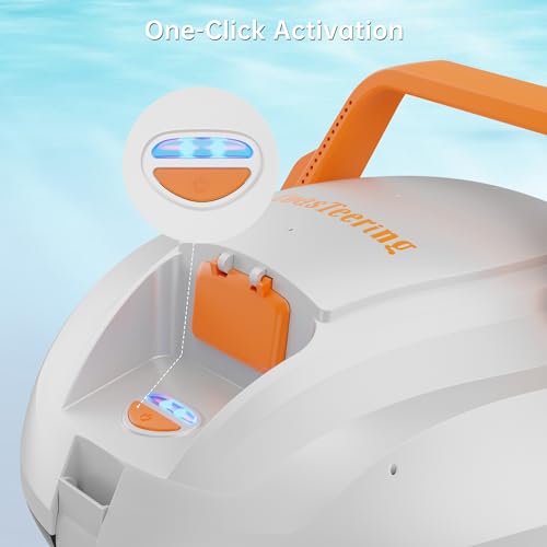CoasTeering above Ground Pool Vacuum Robot, Cordless Robotic Pool Cleaner with 100 Mins Runtime, Powerful Suction, Fast Charging, Self-Parking, Ideal for Swimming Pools up to 33Ft