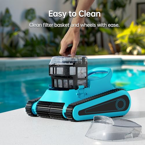 Cordless Robotic Pool Cleaner Automatic: NexTrend Pool Vacuum for above Ground Pool Wall Floor Waterline Cleaning 180W Powerful Suction Last 150 Mins Robot for Inground Swimming Pool up to 2050 sq.ft
