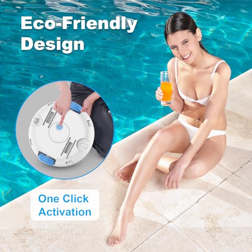 Cordless Robotic Pool Vacuum - Pool Cleaner for Above Ground/In-ground Pools - 7500mAh Battery Lasts 140 Mins, Self-Parking, Powerful Suction Pool Cleaner Vacuum for Flat-Bottom Swimming Pools