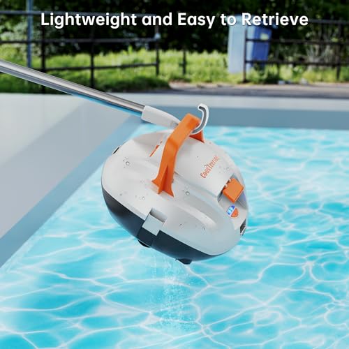 CoasTeering above Ground Pool Vacuum Robot, Cordless Robotic Pool Cleaner with 100 Mins Runtime, Powerful Suction, Fast Charging, Self-Parking, Ideal for Swimming Pools up to 33Ft