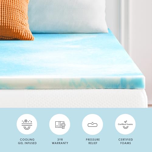 Best Price Mattress 2 Inch Swirl Gel AeroBreeze Cooling Air Flow Memory Foam Mattress Topper, Twin