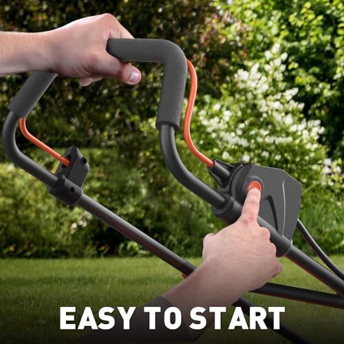 Maxlander Lawn Mower, 15Inch Electric Lawn Mower Cordless, 40V 2-in-1 Battery Powered Lawn Mower with Brushless Motor, 6-Position Height Adjustment, 2PCS 4.0Ah Batteries and Charger Included