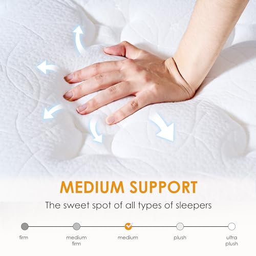 SogesSleep Full Size Mattress, 12 Inch Hybrid Full Size Mattress in a Box, Individual Pocket Spring Bed Mattress, Medium Firm Mattress for Pressure Relief, Strong Edge Support, CertiPUR-US
