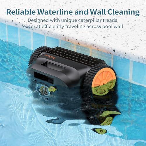 Cordless Pool Vacuum for Inground Pools with 150 Mins Runtime, Robotic Pool Cleaner for Wall and Waterline Cleaning, with Brushless Motors, Smart Navigation, Ideal for Swimming Pools Cleaning