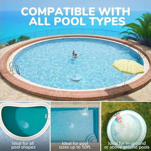 Grennix Robot Pool Cleaner - G900 Cordless Robotic Pool Vacuum for above Ground & In-Ground Swimming Pool - Arctic Blue