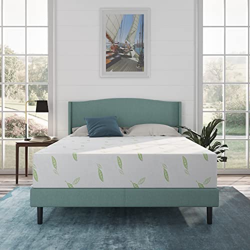 NapQueen Full Size Mattress, 10 Inch Anula Green Tea Infused Memory Foam Mattress, Full Size Mattress Bed in a Box, CertiPUR-US Certified Mattress