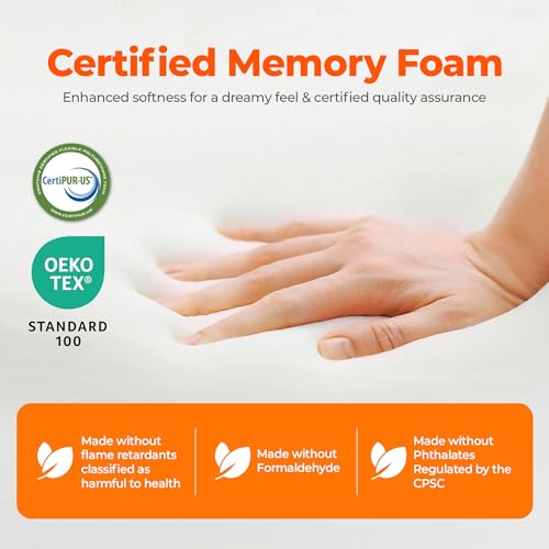 NEO SLEEP 6/8/10/12 Queen Cooling Gel Memory Foam Mattress Medium Firm CertiPUR-US Certified Mattress in a Box Enhanced Pressure Relief Removable Soft Cover No Fiberglass (Queen, 8 in)
