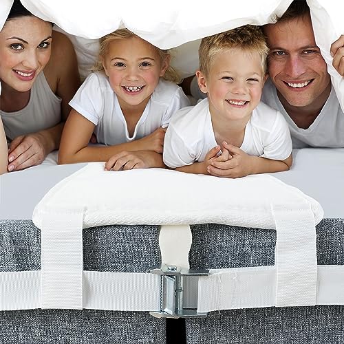 EPHEDORA 10" Extra Wide Bed Bridge Twin to King Connector | Twin to King Bed Converter Kit with Strap | Split King Gap Filler for Adjustable Bed | 25D Memory Foam | Non-Slip Smart Ribbon Design