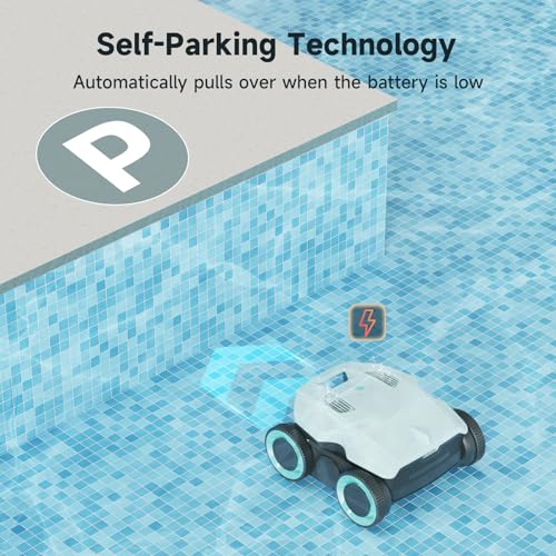 Lydsto Cordless Robotic Pool Cleaner-Pool Vacuum for In ground Pools with Wall Climbing-Lasts up to 180 Mins, Quad-Motor, Smart Navigation, IPX8 Waterproof, for Most Pools up to 2,000 Sq.ft, Sliver