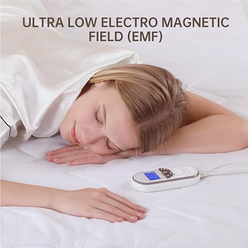 Bwarm Premium Multi-Zone Electric Heated Mattress Pad Queen Size, 60" x 80", Dual Controllers, 9 Heat Settings, 1-12 Hours Auto Off, Individual Body and Feet Settings, Machine Washable