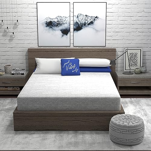 Vibe Heather Grey Gel Memory Foam Mattress, CertiPUR-US and Oeko-TEX Certifed Bed-in-a-Box in Ultra Small Package, 8-Inch, Full