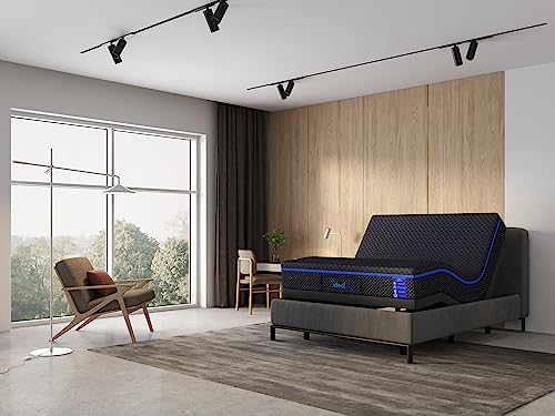 iDealBed AirGel Smart Adapt Foam Hybrid Mattress & Adjustable Bed Sleep System, Cooling Tech, Zero Gravity (King, iG 10" AirGel Memory Foam (Medium Soft) + 4i Custom Adjustable)