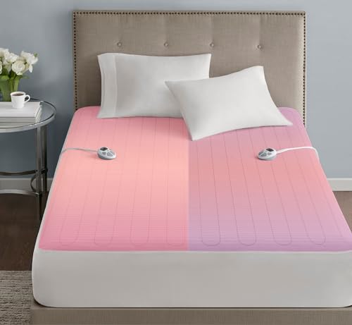 Serta Waterproof Heated Mattress Pad - Electric Bed Warmer with 10 Heat Settings, Auto Shut Off Timer, ETL Certified Electric Mattress Pad, Elastic Deep Pocket, Machine Washable, White QUEEN