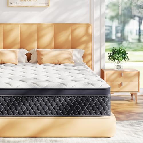 ELEMUSE 10 Inch Full Mattress in a Box, Memory Foam Hybrid Mattress with Individually Pocketed Springs for Isolate Motion, Pressure Relief, CertiPUR-US Certified