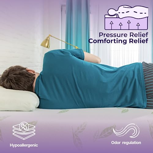 NapQueen Full Size Mattress, 10 Inch Anula Green Tea Infused Memory Foam Mattress, Full Size Mattress Bed in a Box, CertiPUR-US Certified Mattress