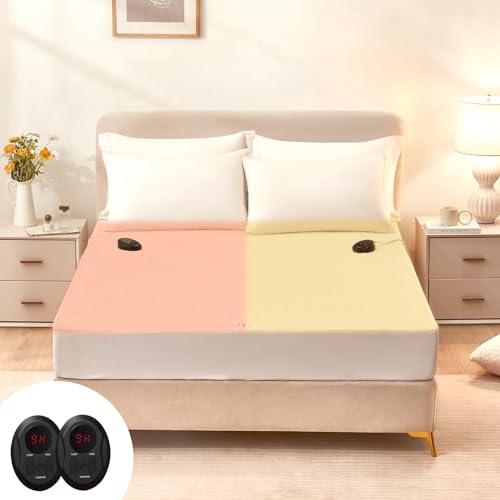 Bwarm Premium Quilted Heated Mattress Pad Queen Size, 60" x 80" Bed Warmer, 9 Heat Settings, 1-12 Hours Auto Off, Soft and Cozy, Deep Pocket, Fast Heating, Machine Washable