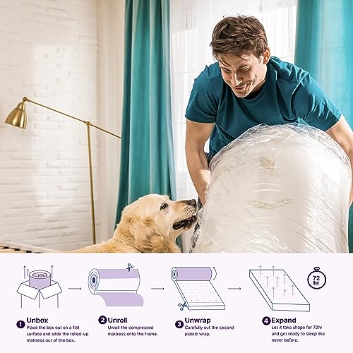 NapQueen Full Size Mattress, 10 Inch Anula Green Tea Infused Memory Foam Mattress, Full Size Mattress Bed in a Box, CertiPUR-US Certified Mattress
