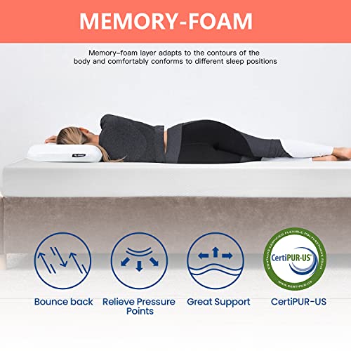 FDW 5 Inch Gel Memory Foam Mattress Medium-Firm Mattress for Pressure Relief & Cooler Sleep Mattress for Kid Adults CertiPUR-US Certified Mattress in a Box, Queen