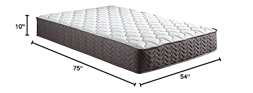 Swiss Ortho Sleep, 10" Inch Memory Foam and Innerspring Hybrid Medium-Firm Plush Mattress/Bed-in-a-Box/Pressure Relieving Bliss, Full,White