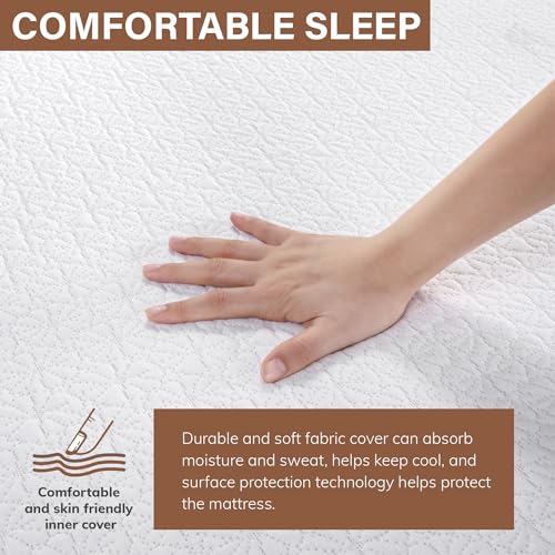 EGOHOME 10 Inch Full Size Mattress, Cooling Gel Memory Foam Mattress,Green Tea Mattress, Mattress in a Box, Pressure Relieving, CertiPUR-US Certified, Fiberglass Free Mattress
