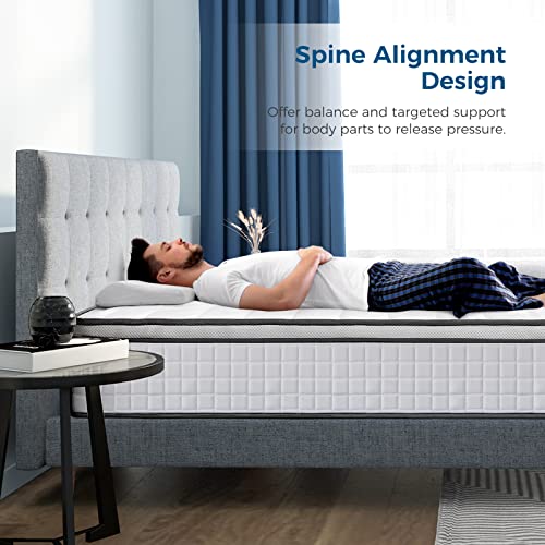 Inofia Full Size Mattress, 10 Inch Full Hybrid Mattress, Cool Memory Foam and Pocket Innerspring Mattress, Breathable Comfortable Full Mattress, Supportive & Pressure Relief, Doule Mattress