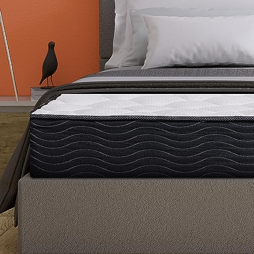 Swiss Ortho Sleep, 10" Inch Memory Foam and Innerspring Hybrid Medium-Firm Plush Mattress/Bed-in-a-Box/Pressure Relieving Bliss, Full,White